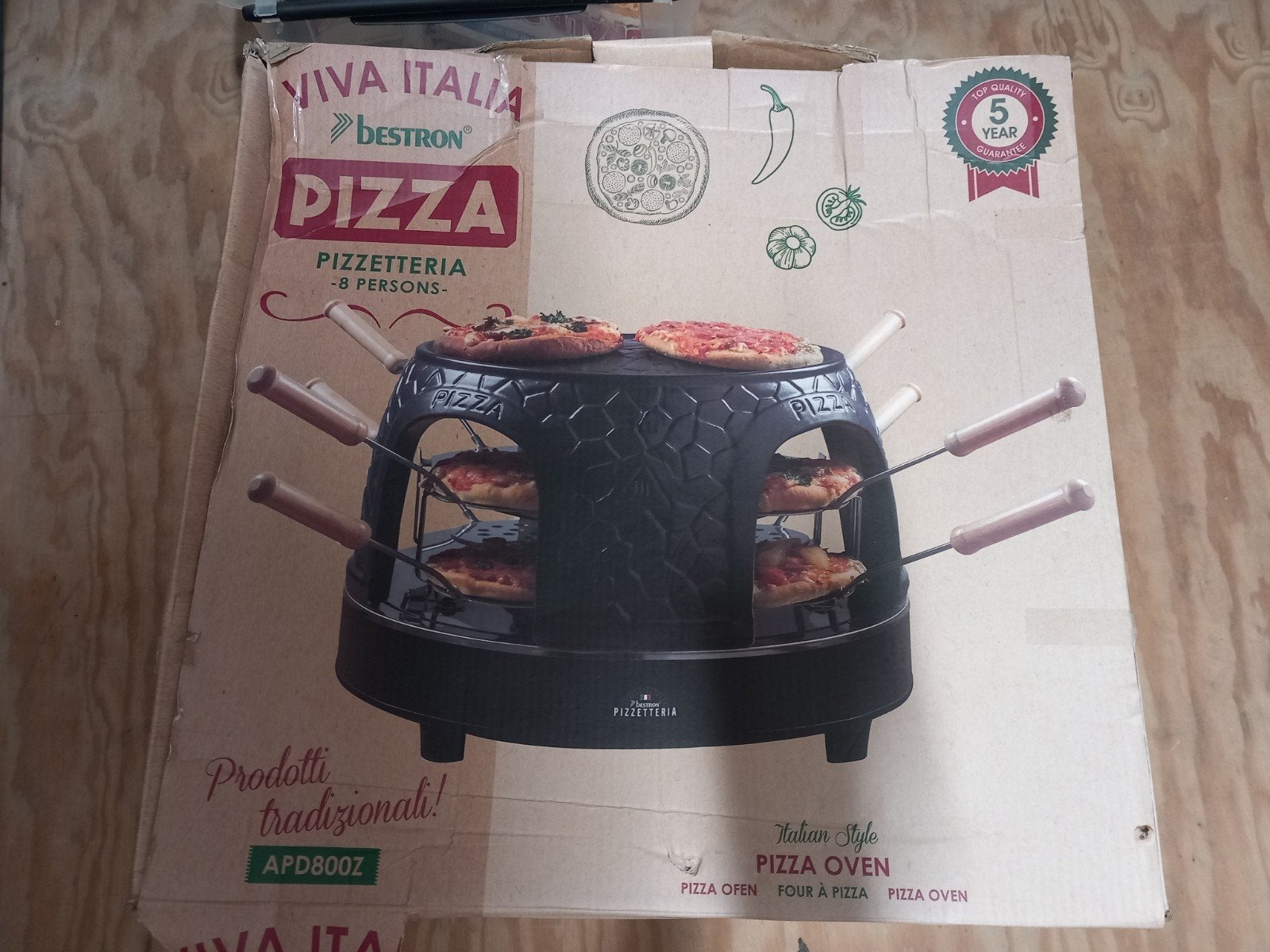 Bestron Pizza Pizzetteria - 8 persoons pizzaoven, Ophalen, Minder dan 45 cm, Overige merken, Pizzaoven