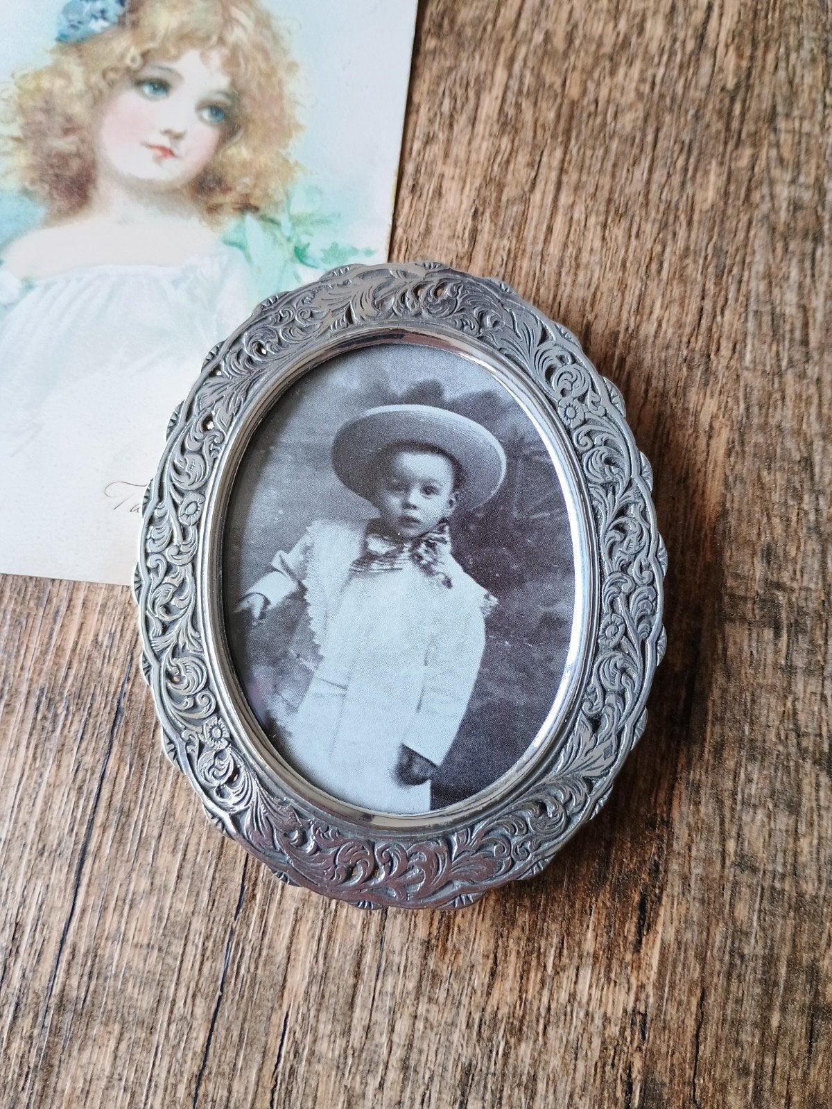 Oud zilveren fotolijstje, Ophalen of Verzenden
