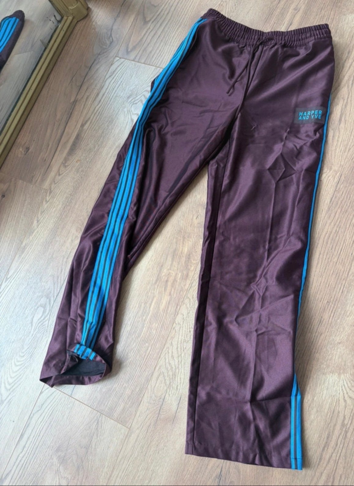 Nieuwe Harper & Yve broek - Bordeaux met lichtblauwe accente, Ophalen of Verzenden, Nieuw, Maat 38/40 (M), Meerkleurig