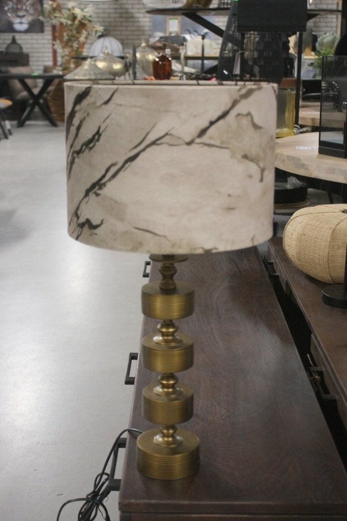 Chique tafellamp GODY & lampenkap Marble Light & Living, Met schakelaar, Zo goed als nieuw, E27 (groot), Light & Living