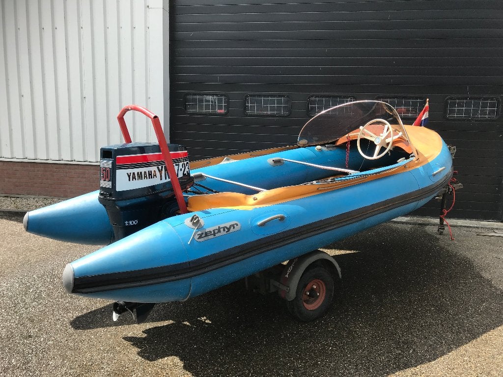 Zephyr 404 Hypalon rubberboot met 50pk Yamaha, Gebruikt, Inclusief motor, Overige materialen, 50 pk