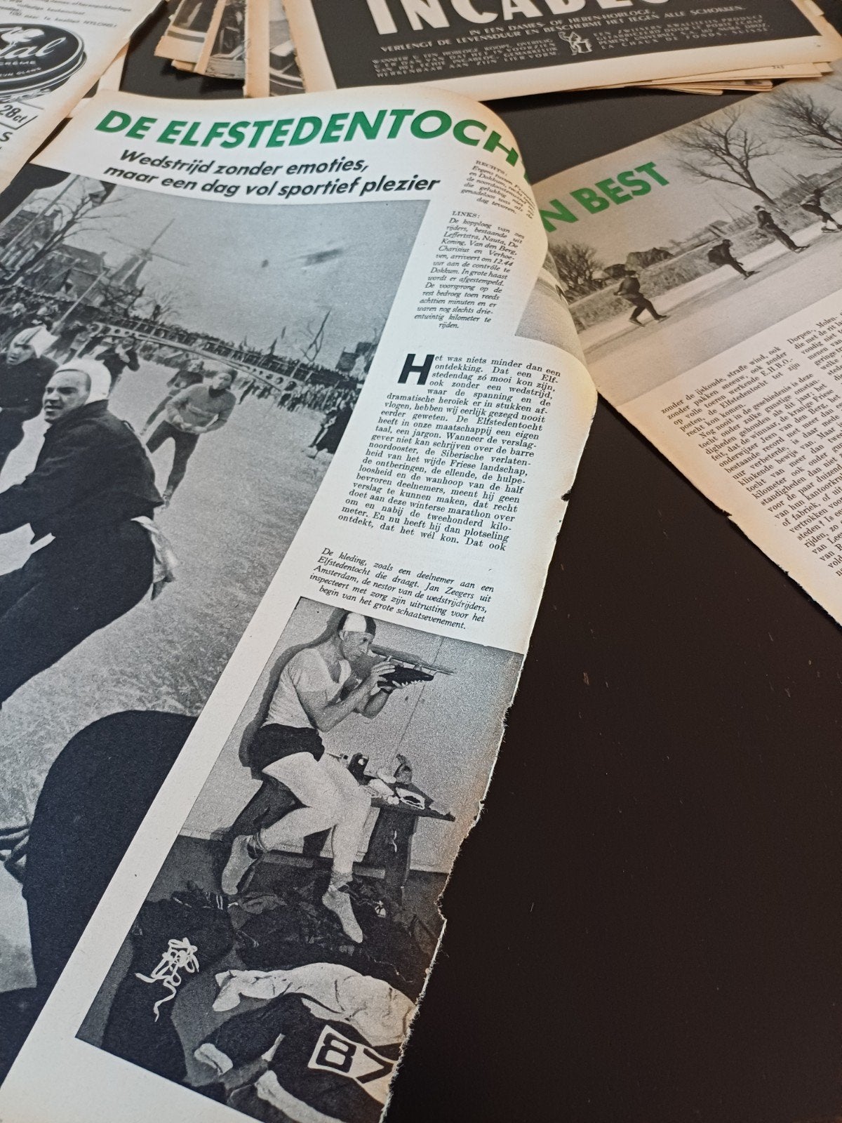 artikel over de Elfstedentocht 1954, Ophalen of Verzenden, 1940 tot 1960, Knipsel(s)