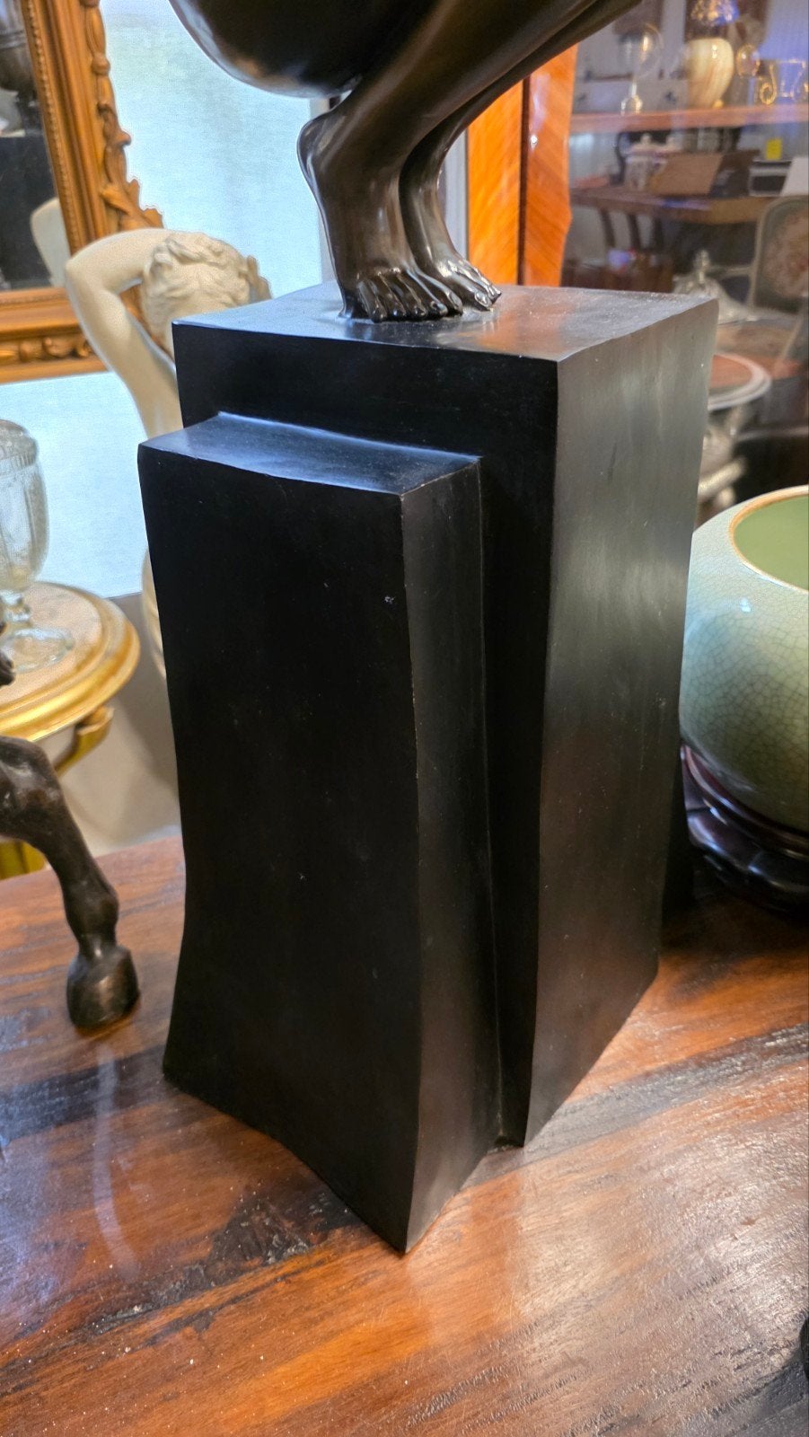 Groot bronzen art deco beeld van vrouw, Ophalen