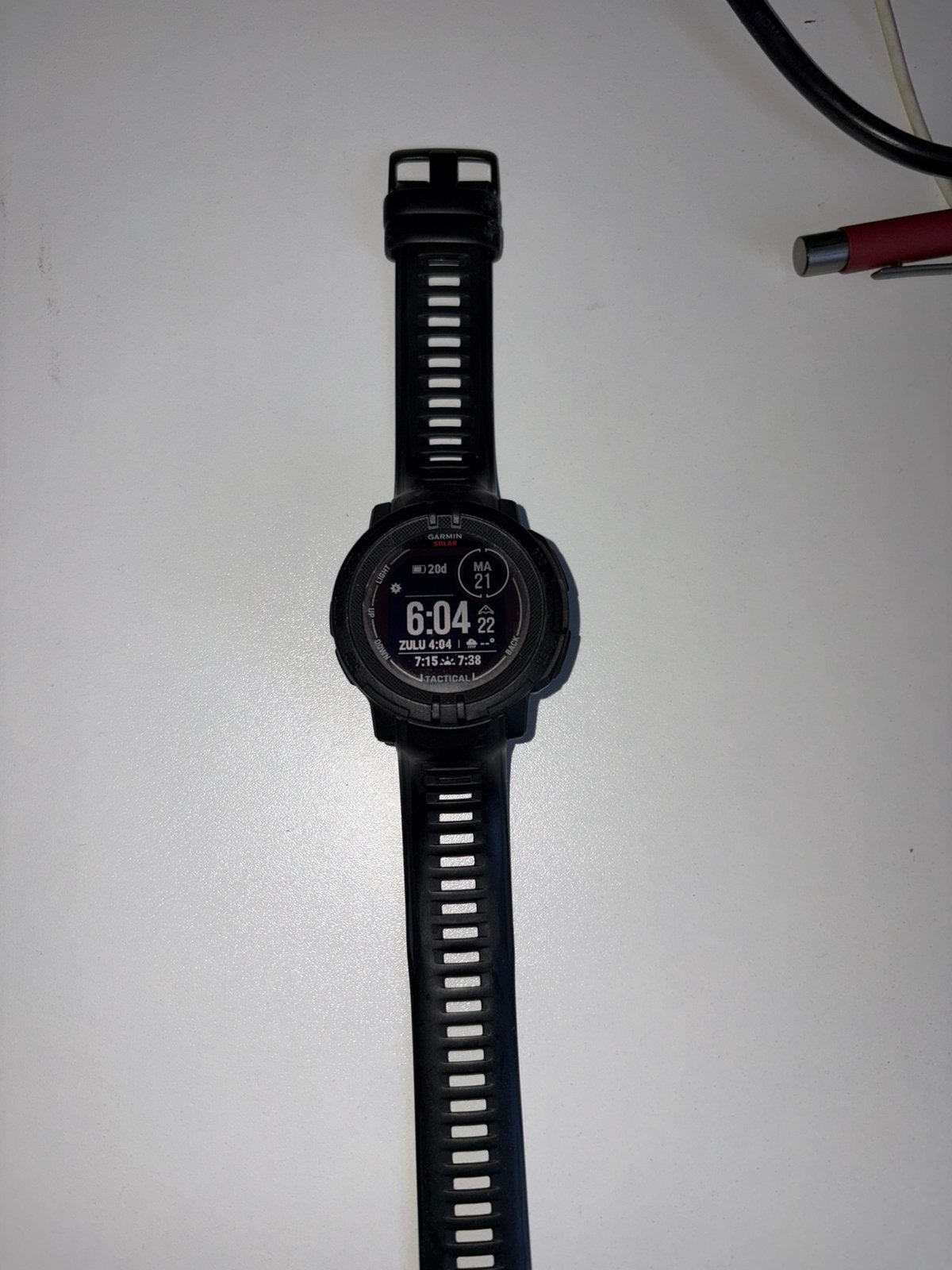 Garmin Instinct 2 Solar Tactical, Zwart, Ophalen of Verzenden, Zo goed als nieuw, Waterdicht