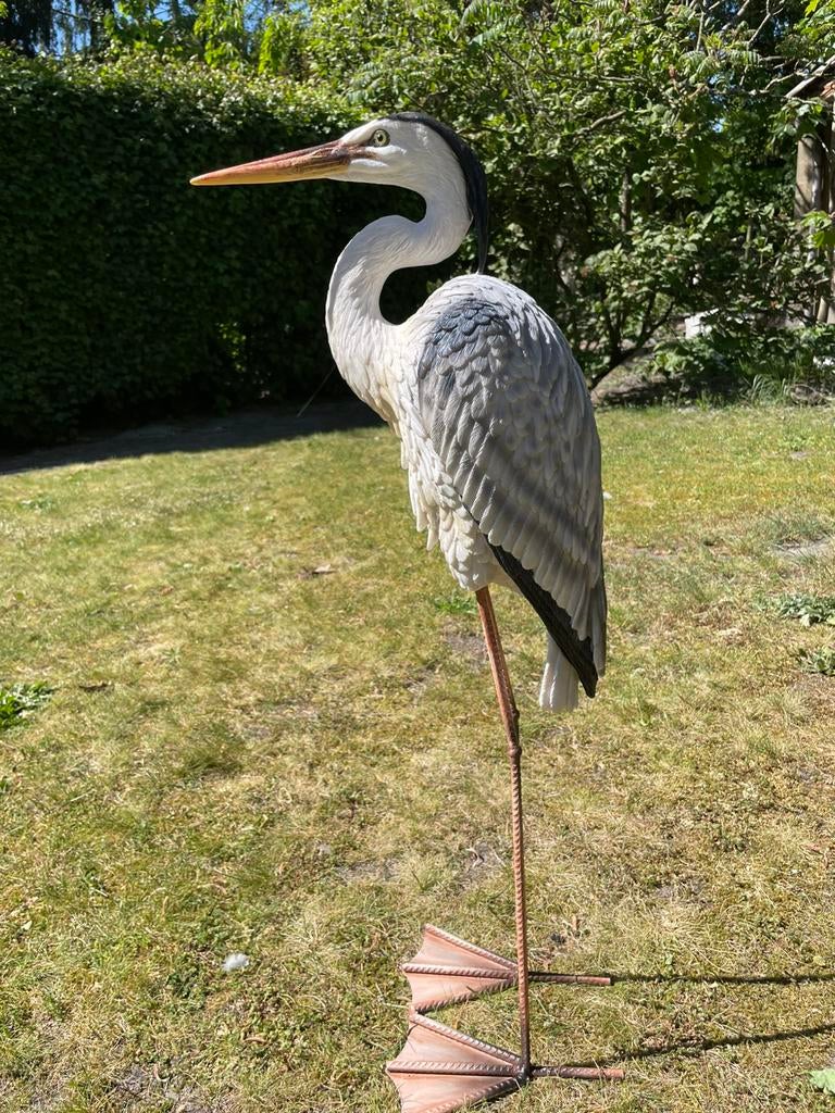 Reiger beeld tuin vijver zwembad terras vogel meer water, Ophalen, Nieuw, Kunststof, Dierenbeeld