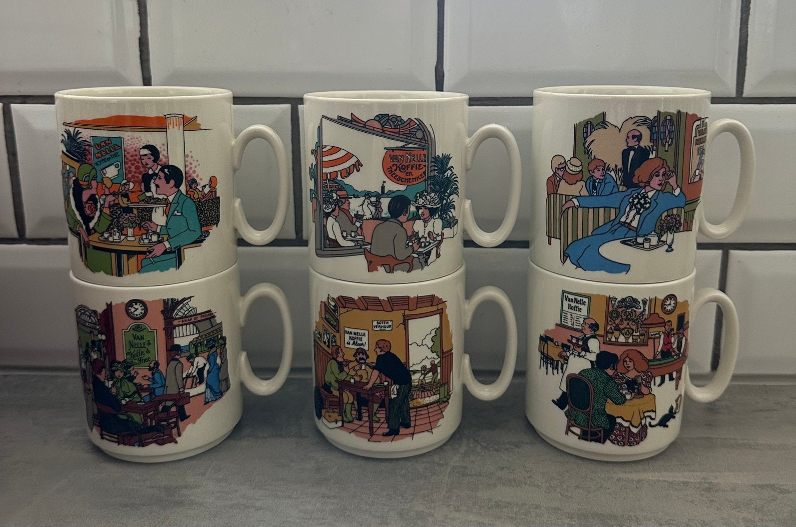 Mokken set Villeroy & Boch, Ophalen of Verzenden, Zo goed als nieuw, Overige stijlen, Kop(pen) en/of Schotel(s)