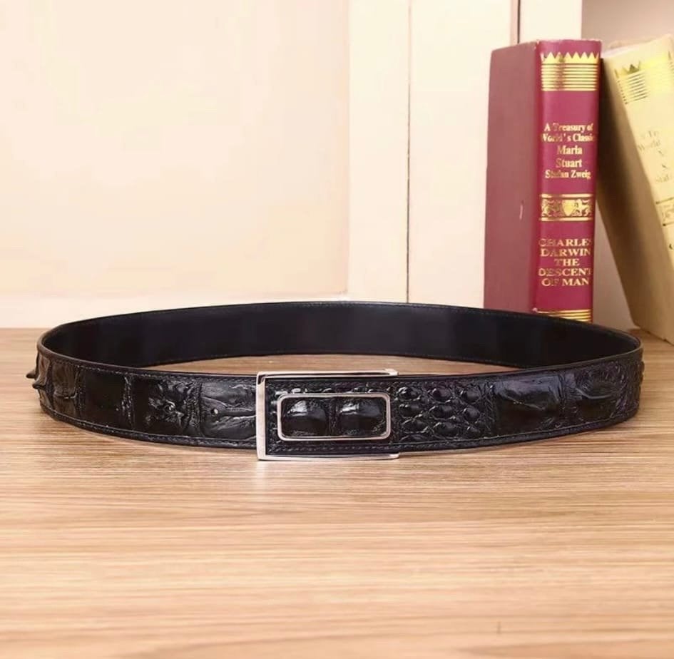 Luxe Krokodillenleren Riem - Bruin & Zwart, Echt leder, Nieuw, Heupriem, Ophalen of Verzenden
