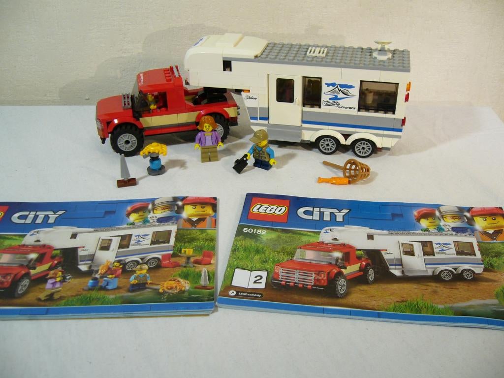 Lego City 60182 Pickup & Caravan, Kinderen en Baby's, Speelgoed | Duplo en Lego, Ophalen of Verzenden, Complete set, City, Gebruikt
