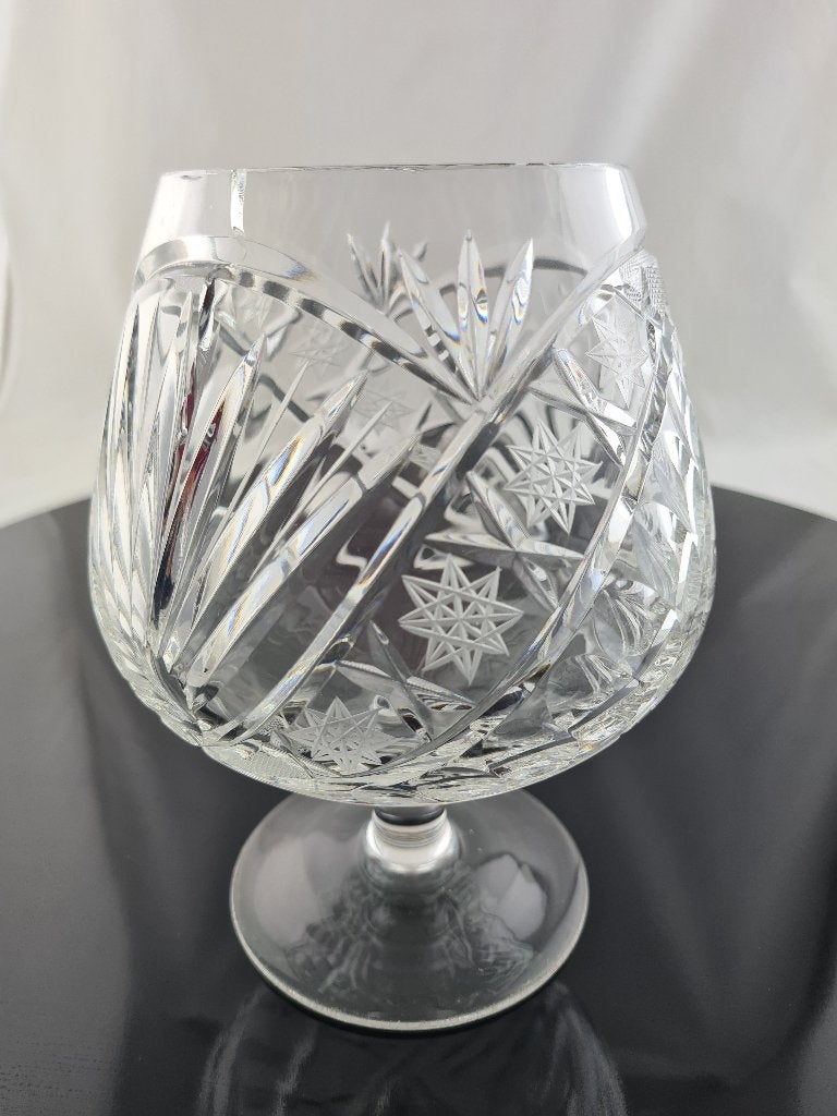 Stolp/Kelk met geslepen glas 1457 gram, Nieuw, Geslepen, Glas, 9 cm