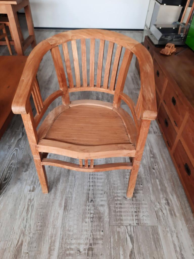 Mooie teakhouten stoel, Ophalen, Zo goed als nieuw, Bruin, Eén