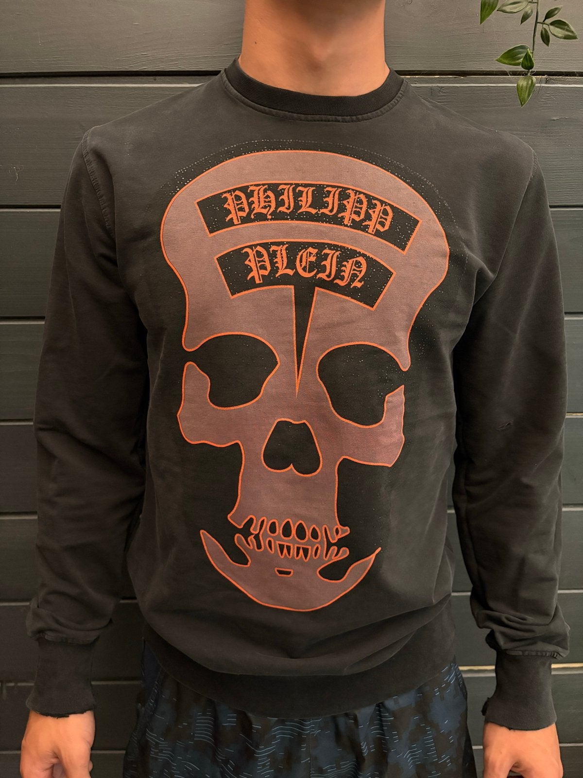 Philipp Plein sweater met doodshoofdprint, Ophalen of Verzenden, Gedragen, Maat 48/50 (M), Zwart