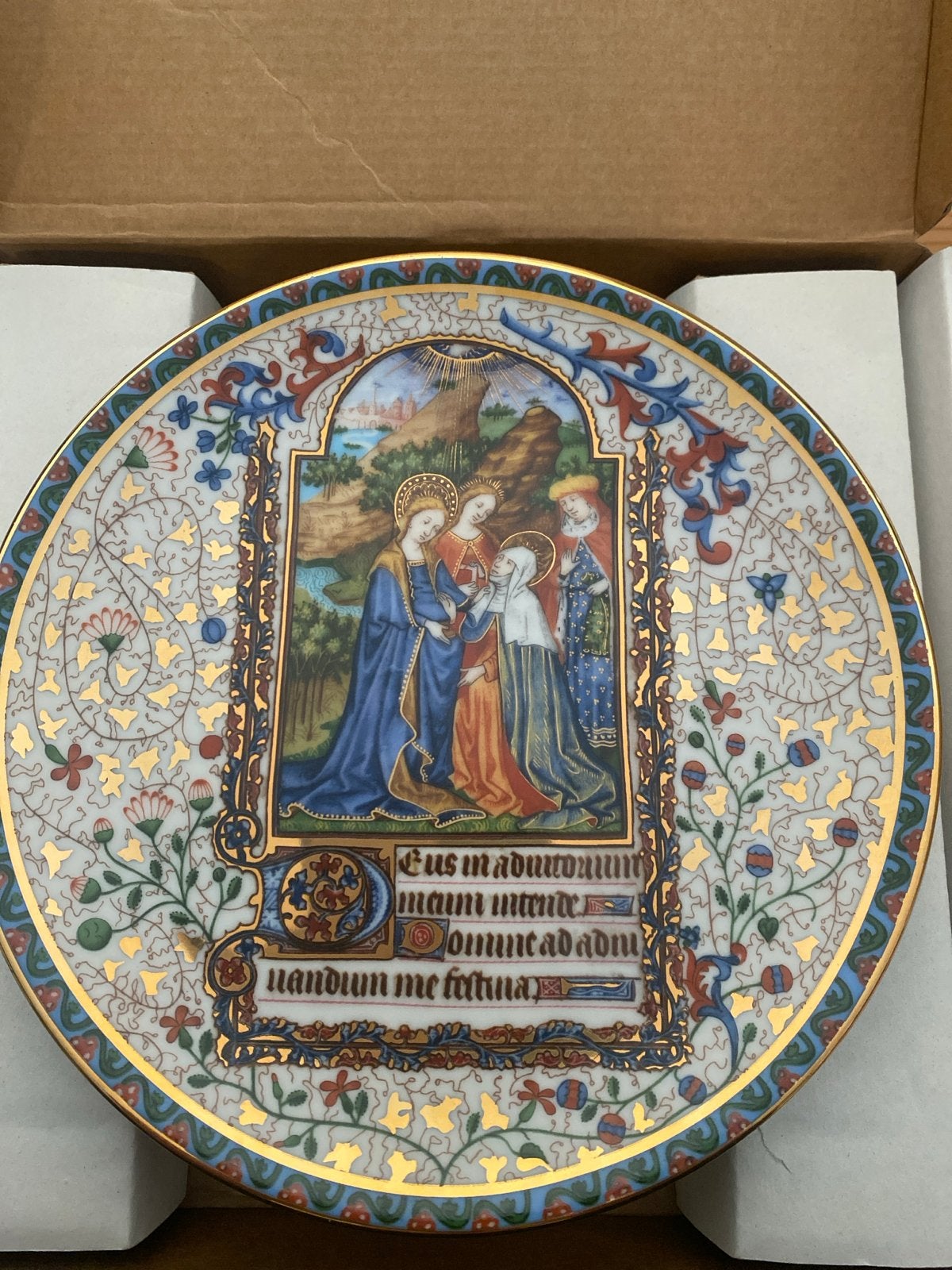Maria bezoekt Elisabeth - Porseleinen sierbord, Ophalen of Verzenden