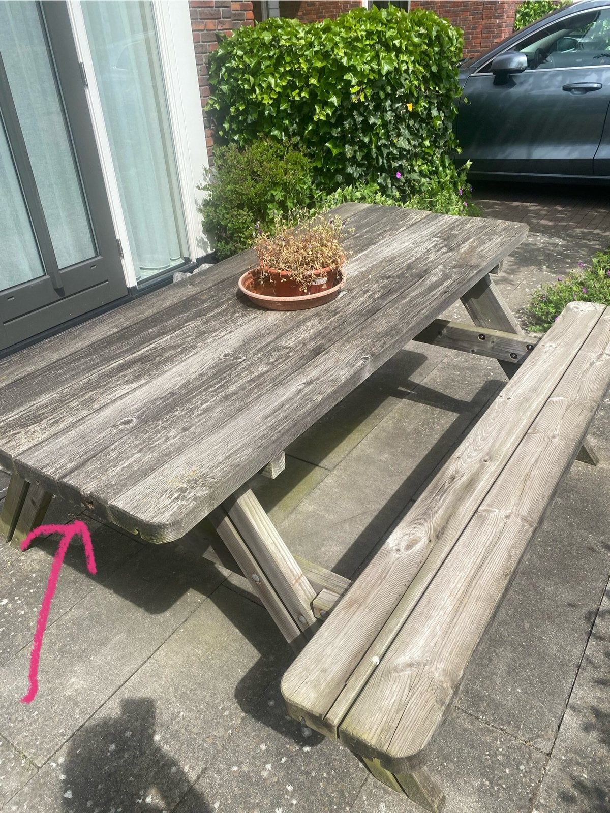 Picknicktafel, Tuin en Terras, Ophalen, Gebruikt, Inklapbaar, Rechthoekig
