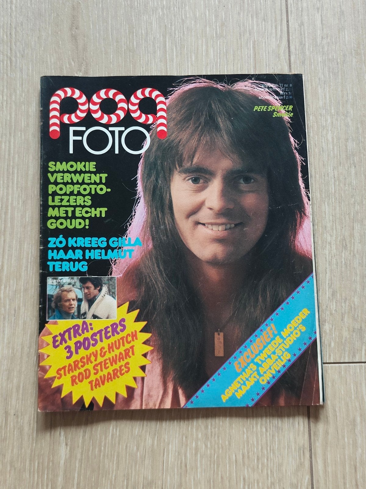 Popfoto augustus 1977, Super poster Starsky & Hutch/Rod, Verzamelen, Ophalen of Verzenden, 1960 tot 1980, Nederland, Tijdschrift