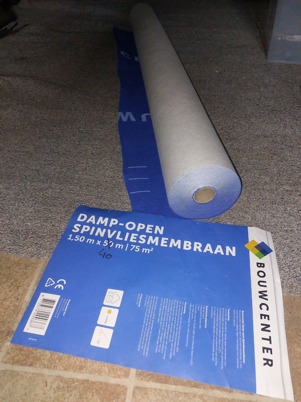 Damp-open dampopen spinvliesmembraam, Ophalen of Verzenden, Nieuw, 15 m² of meer, Folie