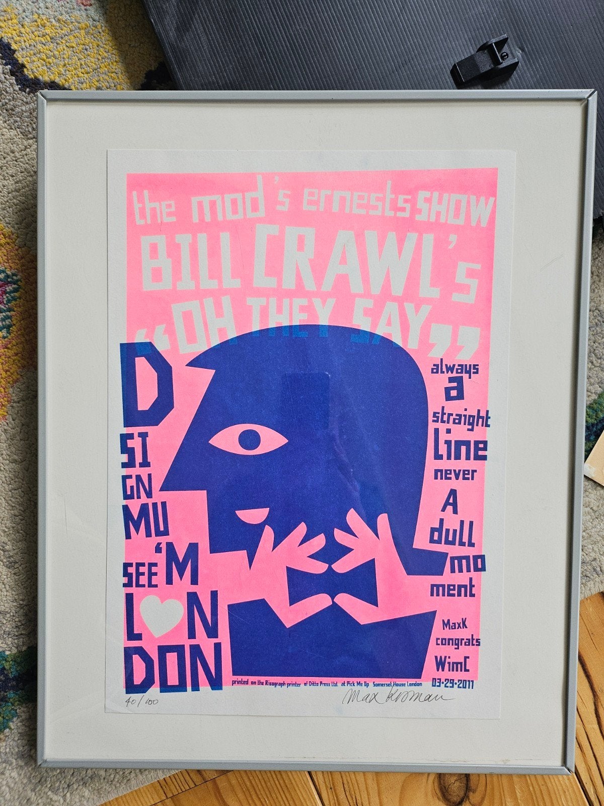 Zeefdruk Max Kisman voor Wim Crouwel expo Londen 2011, Ophalen of Verzenden
