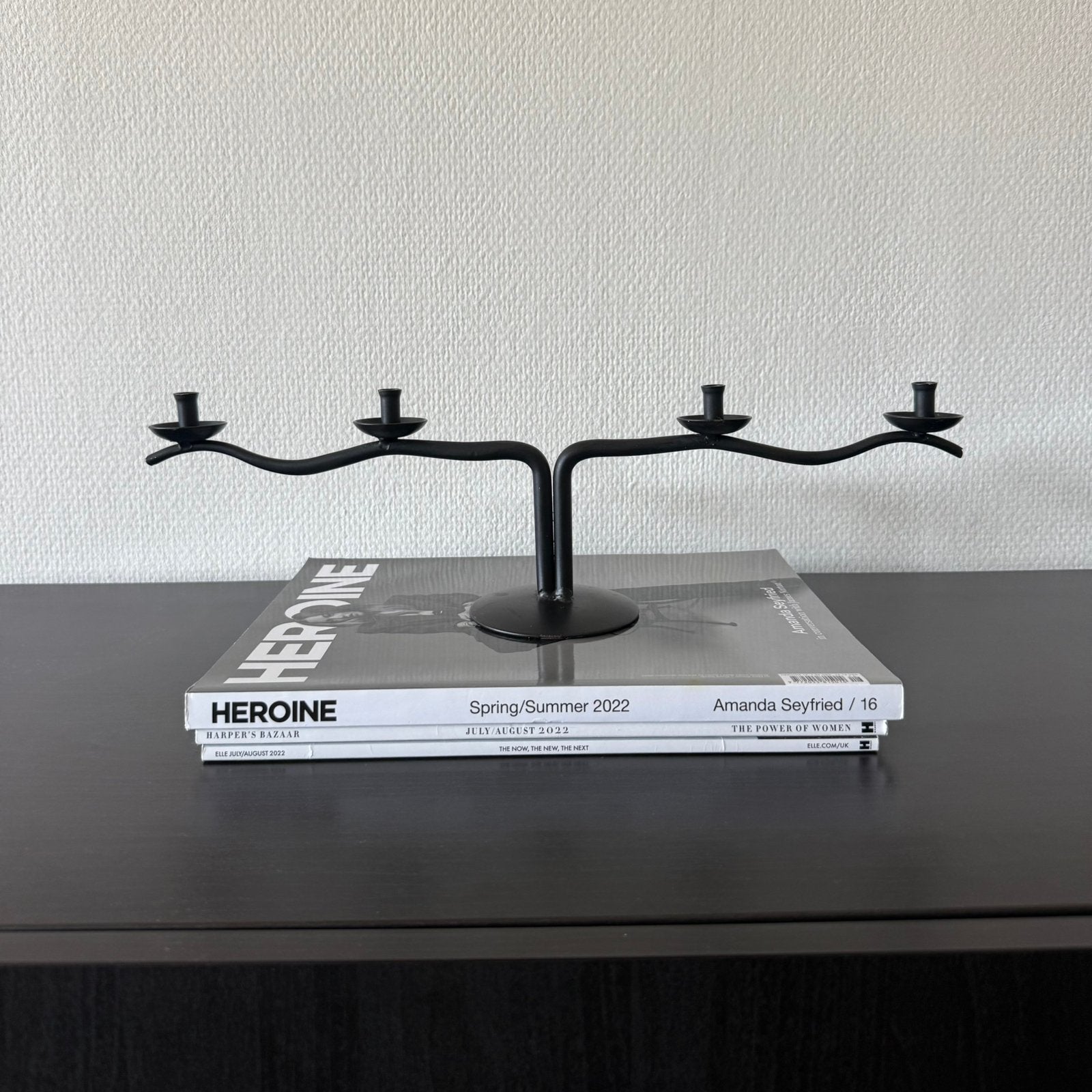 Brutalist vintage golvende kandelaar zwart hysteria stijl, Gebruikt, ?, Metaal, Kandelaar