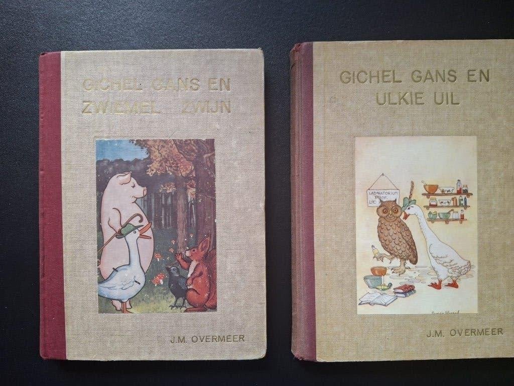 2 Gichel Gans prentenboeken, Boeken, Ophalen of Verzenden, Gelezen, J.M Overmeer, Fictie algemeen