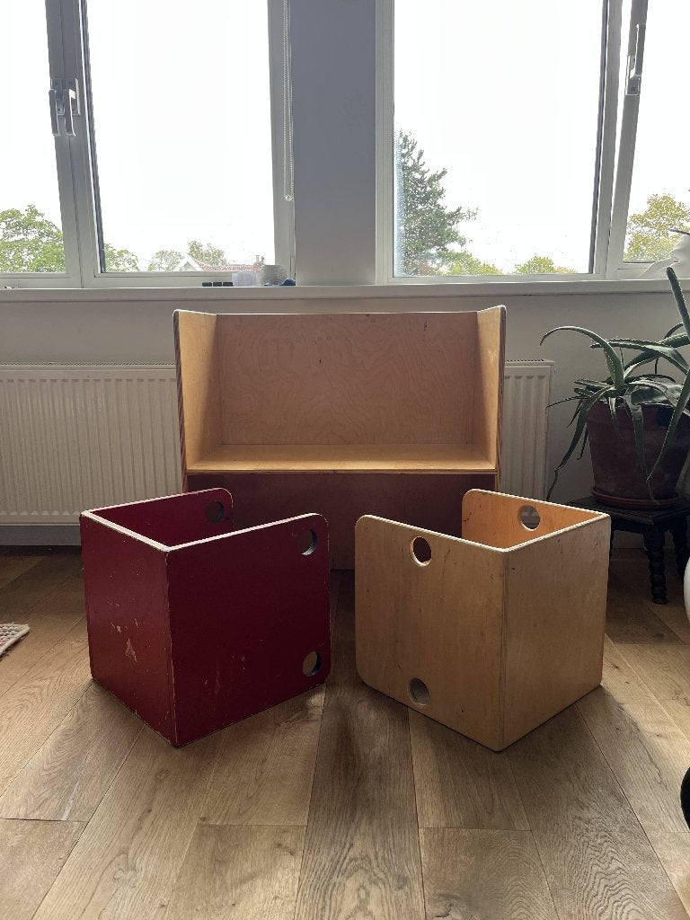 Montessori kubustafel met stoelen Van Dijk, Ophalen, Gebruikt, Tafel(s) en Stoel(en)
