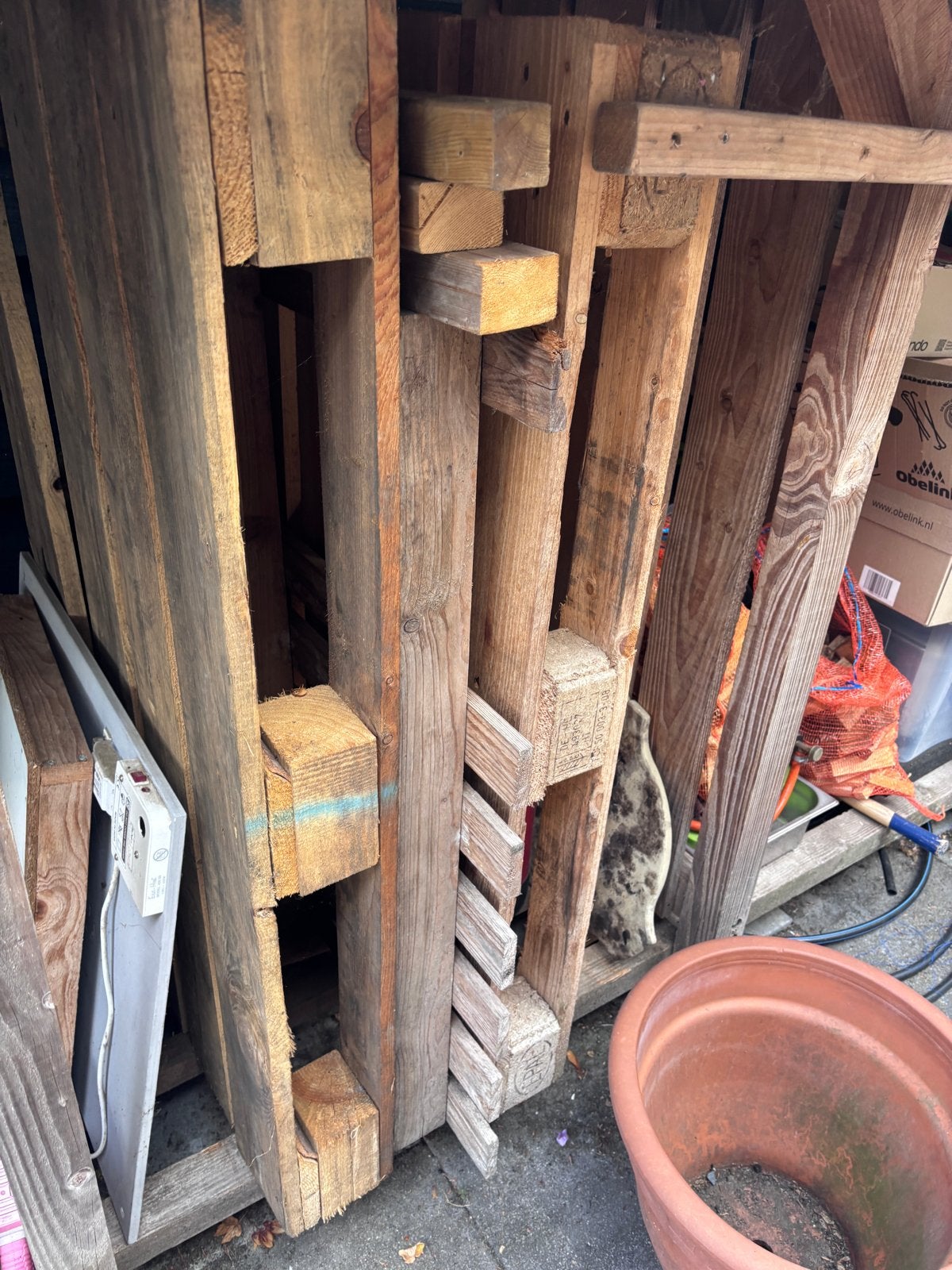 Gebruikte pallets en hout voor diverse projecten, Ophalen, Gebruikt, 50 mm of meer, Pallet