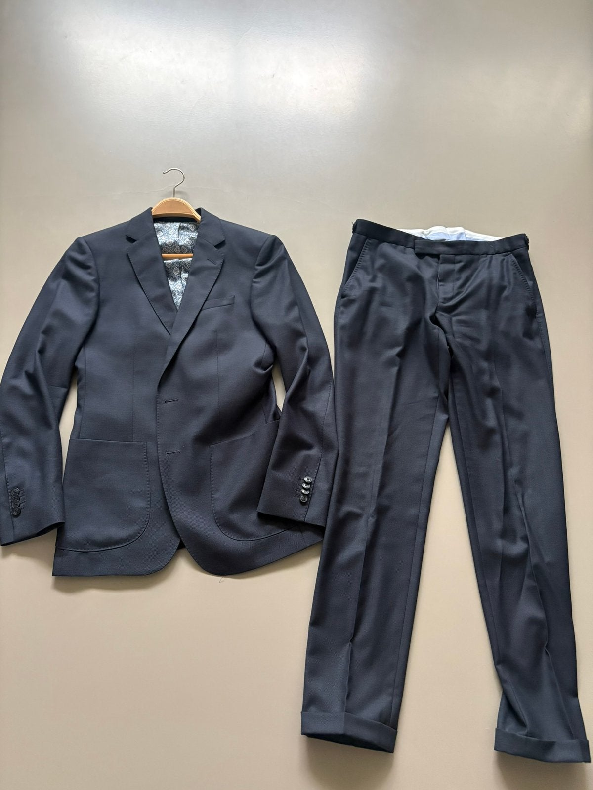 I am Luigi maatpak maat 48 donkerblauw, Ophalen of Verzenden, Zo goed als nieuw, Maat 48/50 (M), Blauw