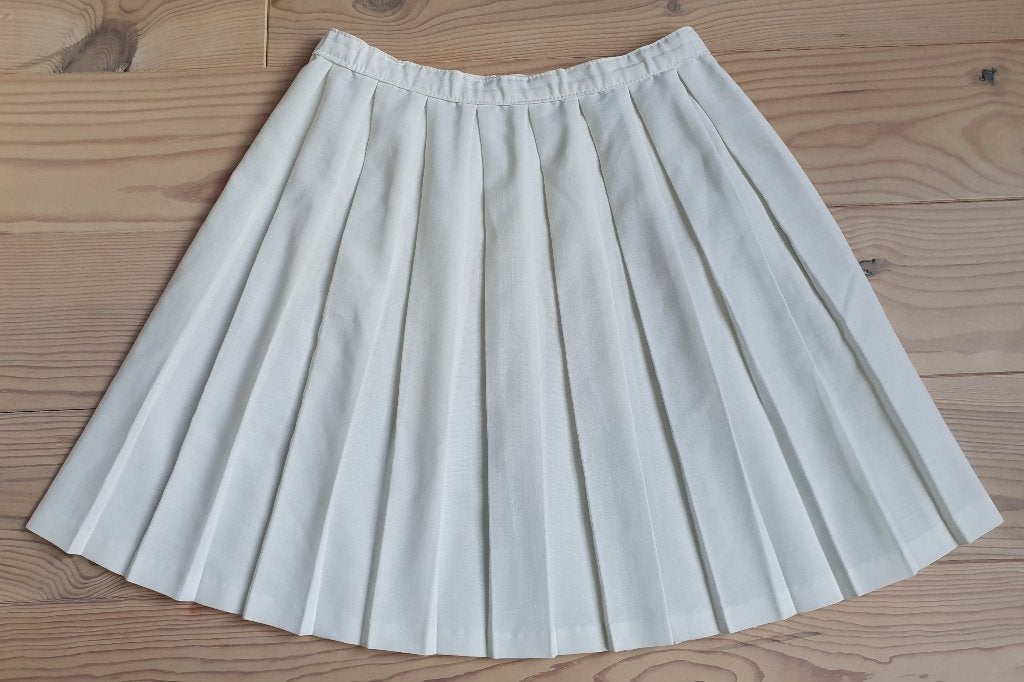 vintage leuk wit rokje/ plooirokje, mt XS, Kleding | Dames, Rokken, Verzenden, Wit, Zo goed als nieuw, Vintage
