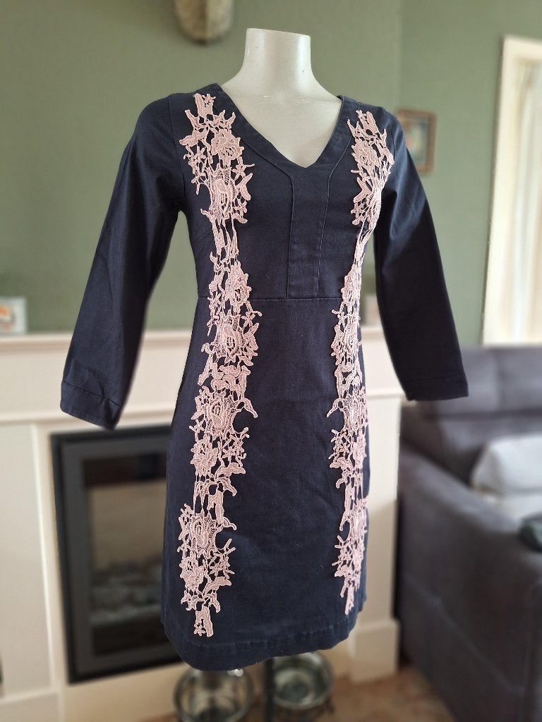 Almatrichi grijs roze jurk sp 38 nl 36 S, Kleding | Dames, Verzenden, Zo goed als nieuw, Knielengte, Maat 36 (S)