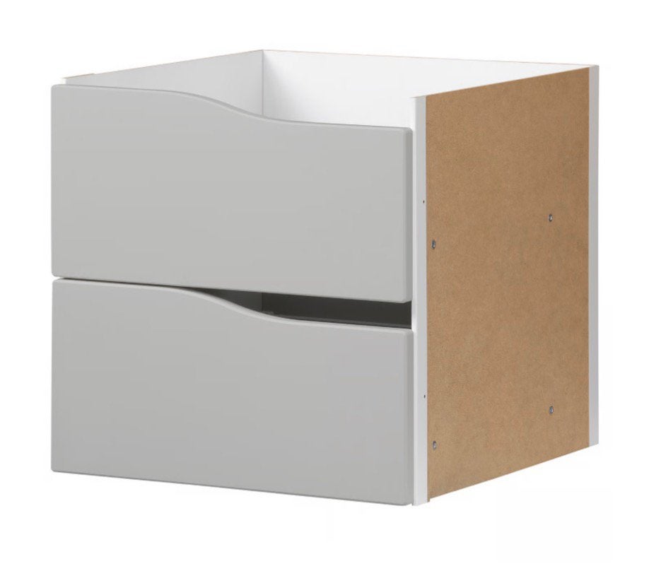 Ikea Kallax ladeset gegolfd licht grijs (4 stuks), Ophalen, Minder dan 50 cm, Zo goed als nieuw, Minder dan 100 cm