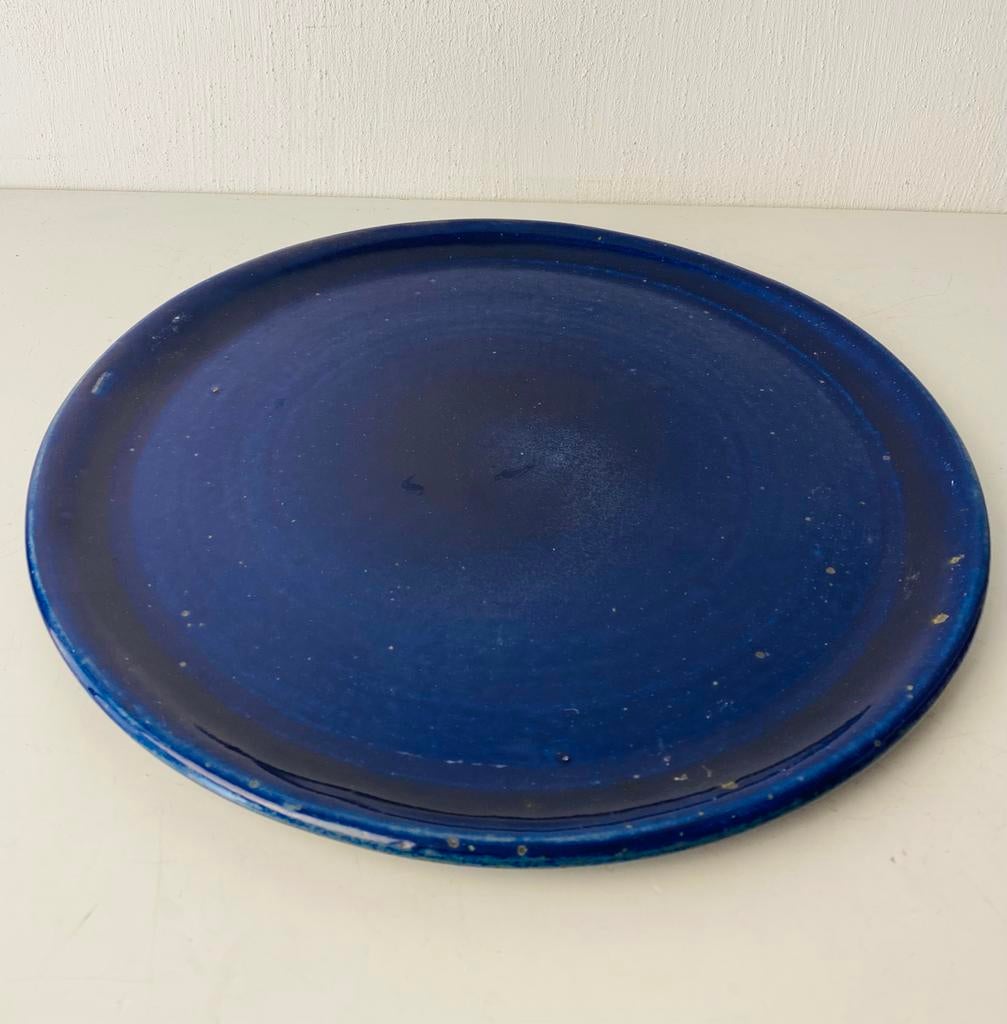 Aardewerk schaal van 34 cm , Sint-Paulusabdij , 8 in voorr., Gebruikt, Schaal, Rond, Ophalen of Verzenden
