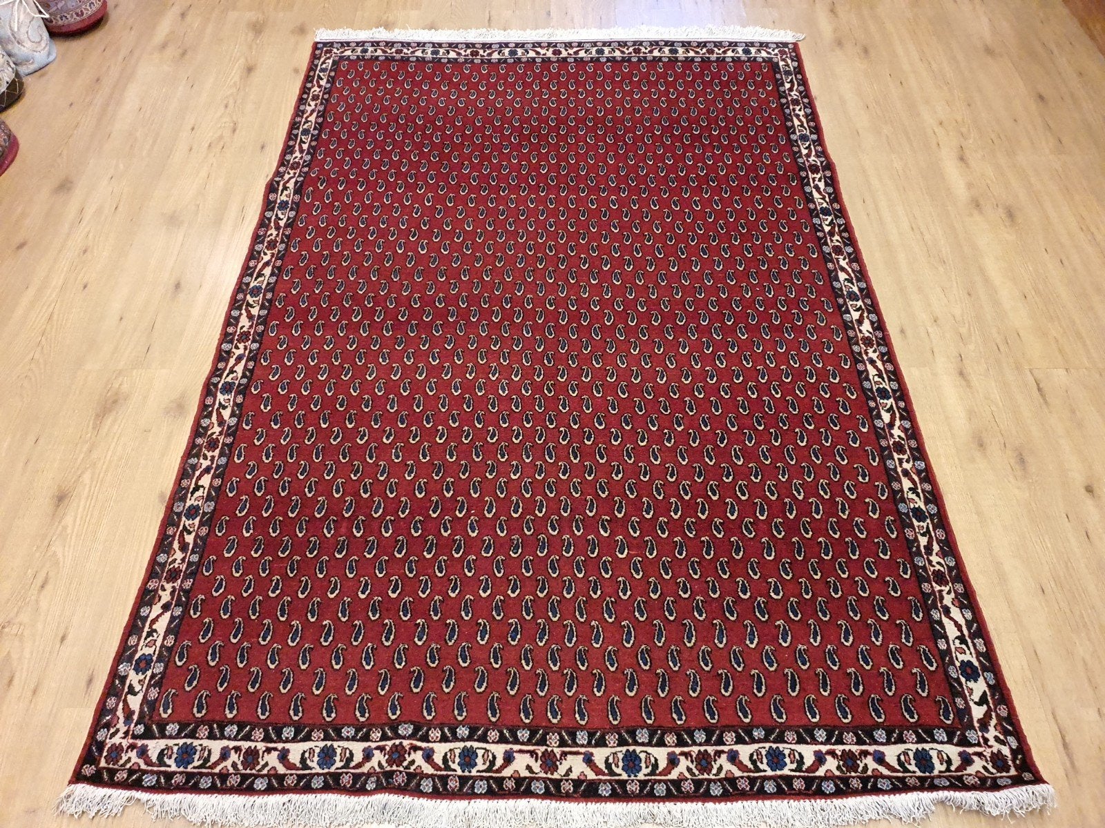 Handgeknoopt perzisch tapijt hamadan 210x138, Huis en Inrichting, Stoffering | Tapijten en Kleden, Info@SlatsAntiek.nl, Tweedehands