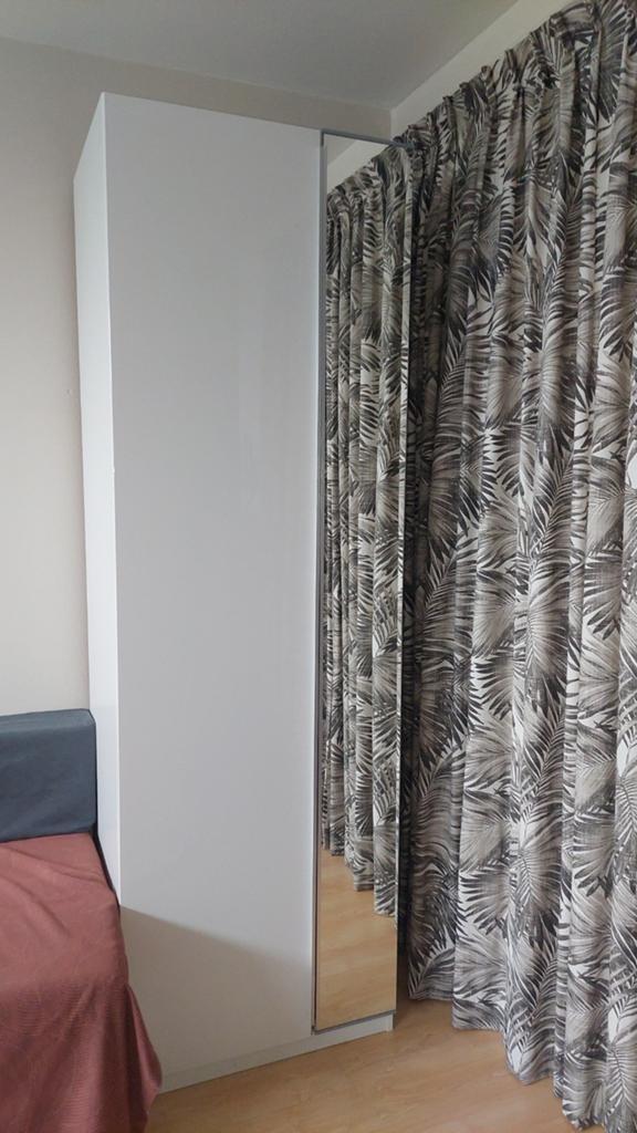 Witte Ikea Pax kledingkast met spiegeldeur, Ophalen, Minder dan 50 cm, Gebruikt, 200 cm of meer