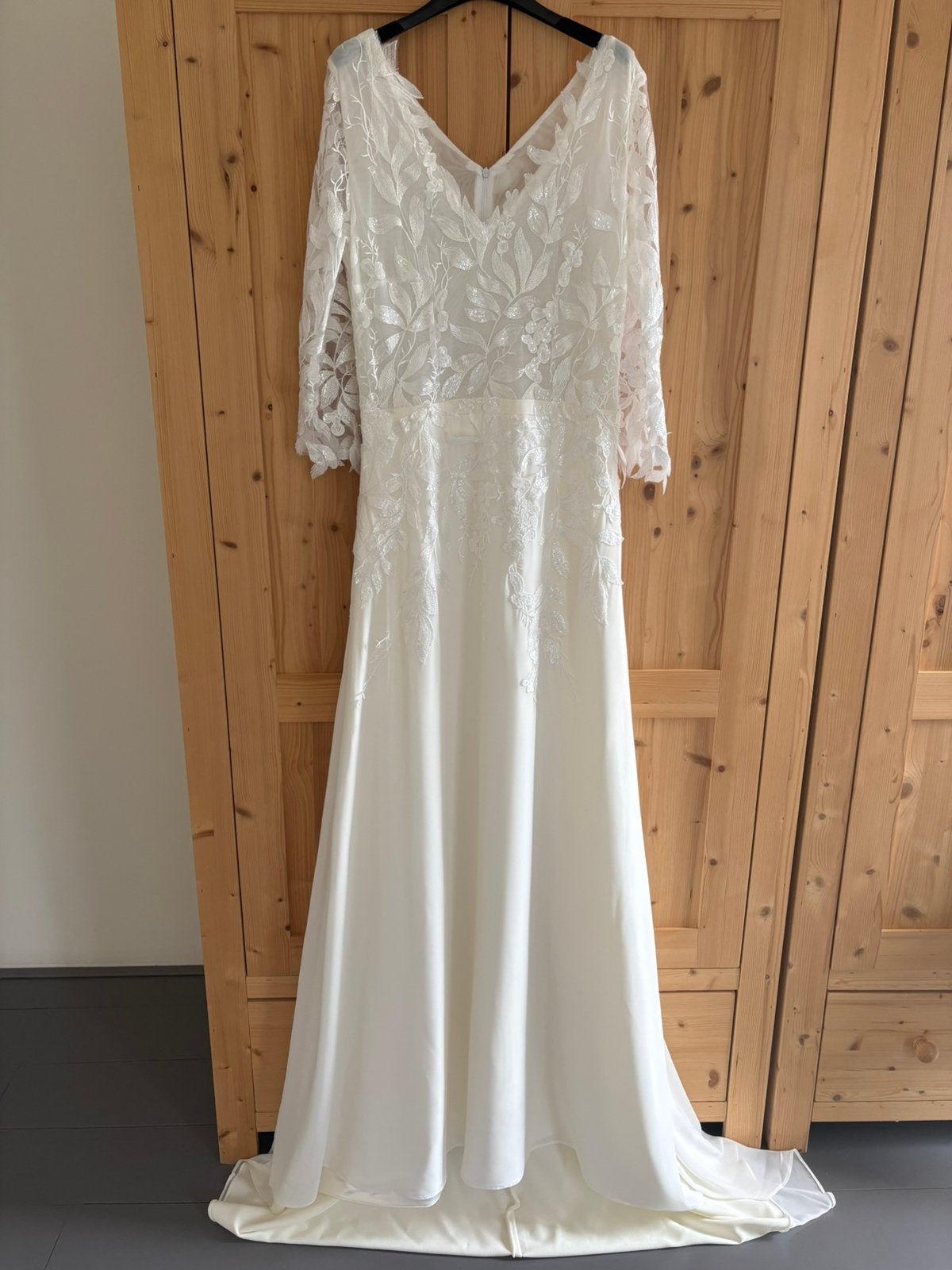Handgemaakte romantische trouwjurk | ca. m42, Kleding | Dames, Ophalen, Trouwjurk, Wit, Zo goed als nieuw