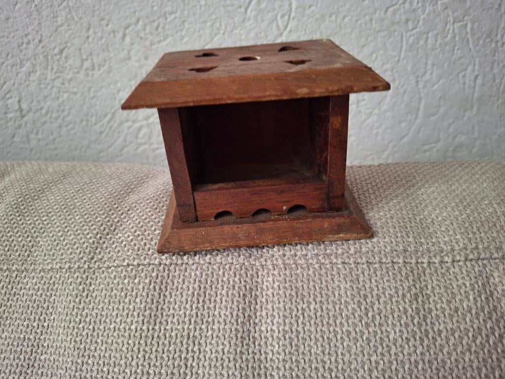 Vintage Houten Stoofje  Vierkant, Ophalen