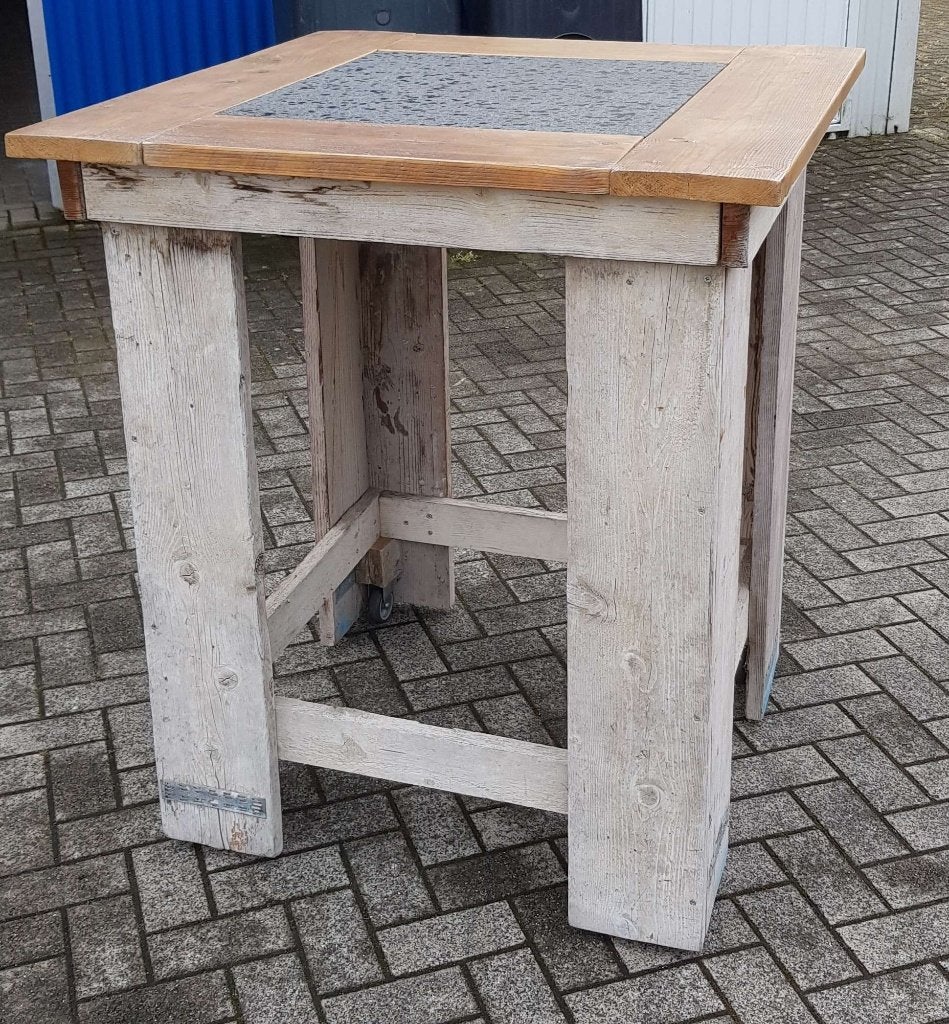 Statafel van steigerhout met inlegtegel te koop, Ophalen, Nieuw