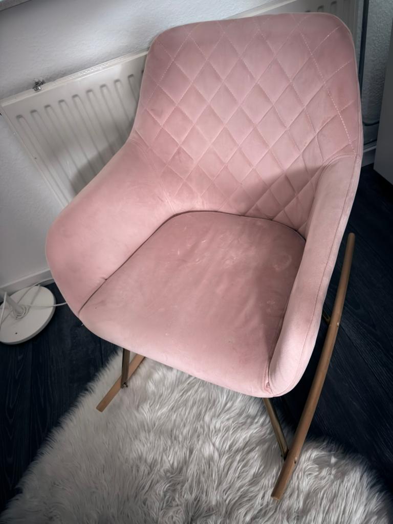 Richmond velvet rocking chair, Ophalen, Zo goed als nieuw, 75 tot 100 cm