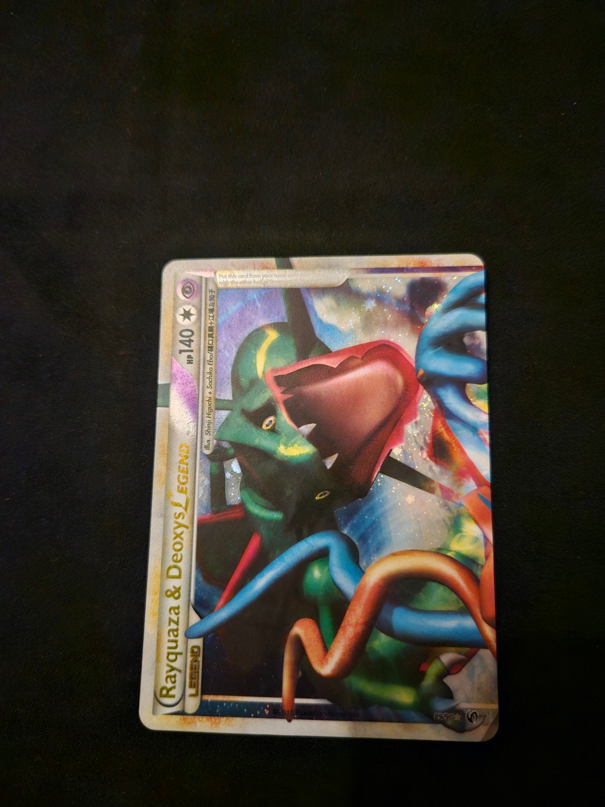 Pokémon Kaart Rayquaza & Deoxys LEGEND, Ophalen of Verzenden, Gebruikt, Losse kaart