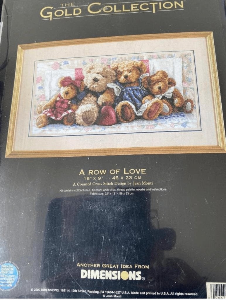 BORDUURPAKKET DIMENSIONS GOLD A ROW OF LOVE, Hobby en Vrije tijd, Borduren en Borduurmachines, Verzenden, Nieuw, Handborduren