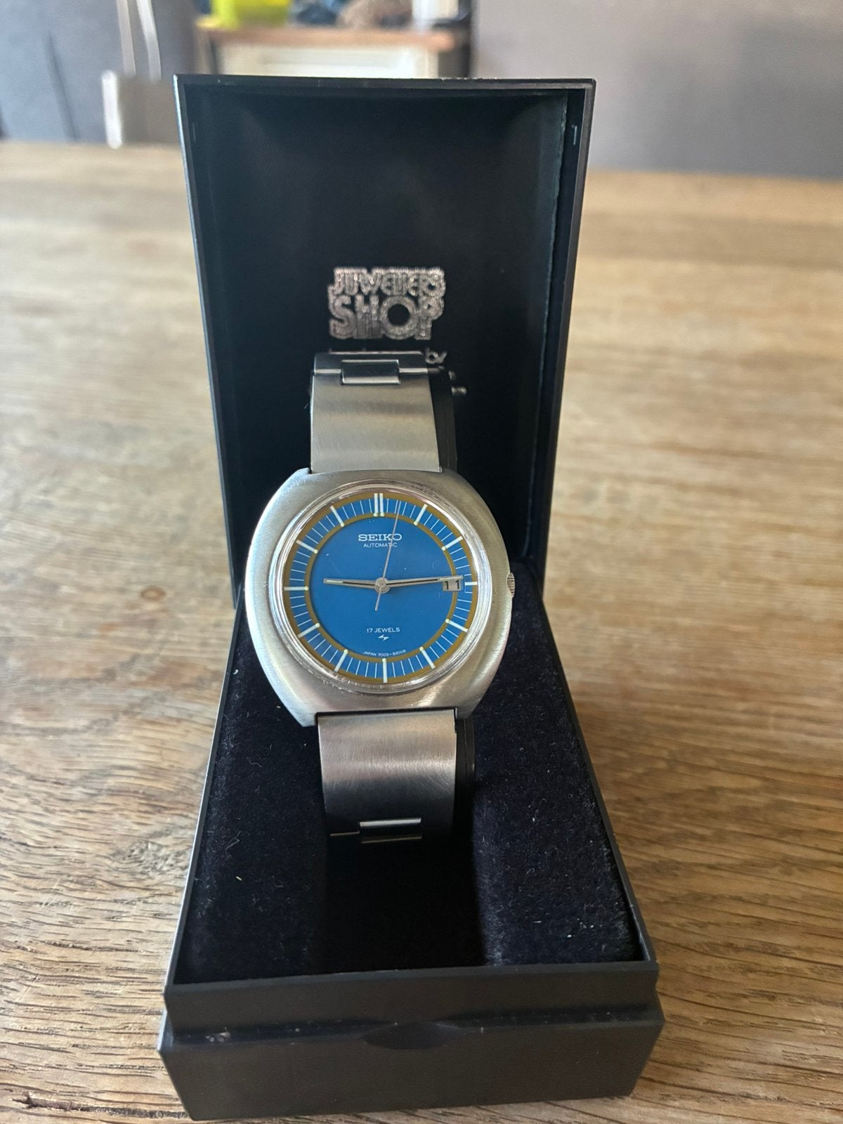 Vintage seiko 7005-8150 automatisch horloge NOS, Staal, Polshorloge, Nieuw, Ophalen of Verzenden