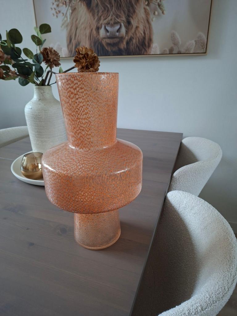 Nieuwe Light & Living vaas peach, Ophalen of Verzenden, Nieuw, Overige kleuren, Glas