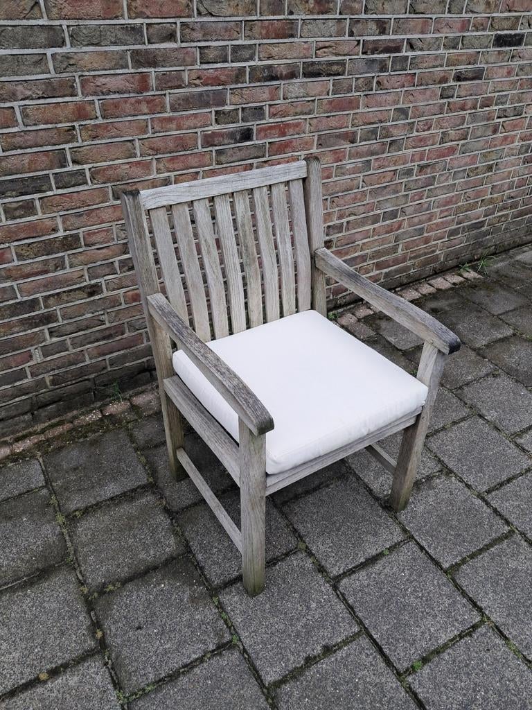6 Teakhouten blokstoelen, Tuin en Terras, Ophalen, Teakhout