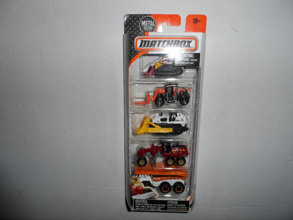 Matchbox 5 Pack Construction Zone (2016) 1:64 D1, Ophalen of Verzenden, Nieuw, Tractor of Landbouw