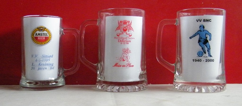 Amstel Bier Pullen met opdruk -9-, Ophalen, Zo goed als nieuw, Pul(len), Amstel