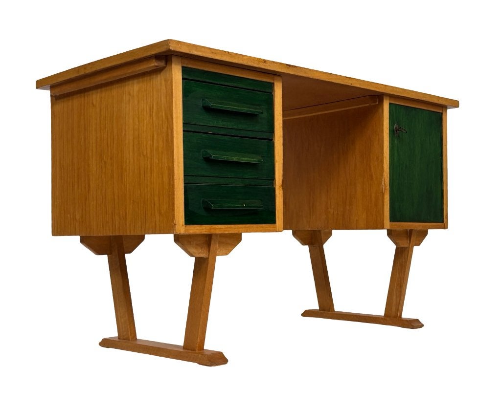 Vintage Bureau Jaren 60 Compacte Werkplek Design, Ophalen, Vintage bureau, Vintage bureau, Vintage bureau