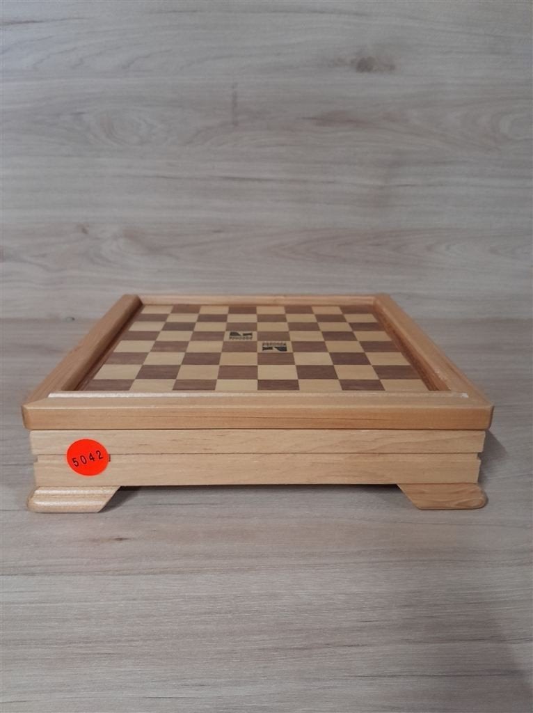Houten Spellen kist Schaak - s5042, Verzenden, Zo goed als nieuw