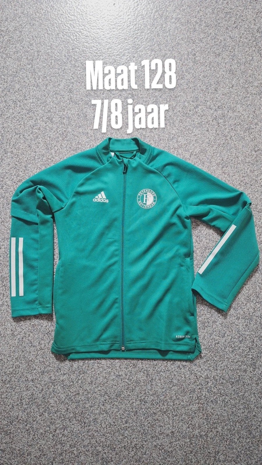 Adidas Feyenoord trainingsjack maat 128 (7/8 jaar), Ophalen of Verzenden, Gebruikt, Adidas, Jongen of Meisje