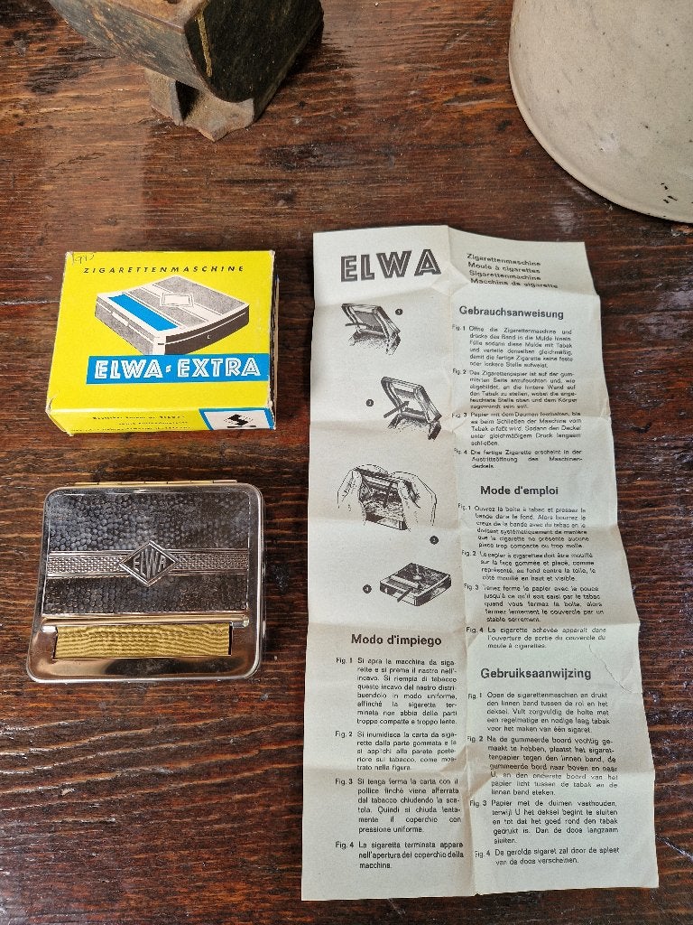 Vintage Elwa sigarettenroller - klapdoosje, Ophalen of Verzenden