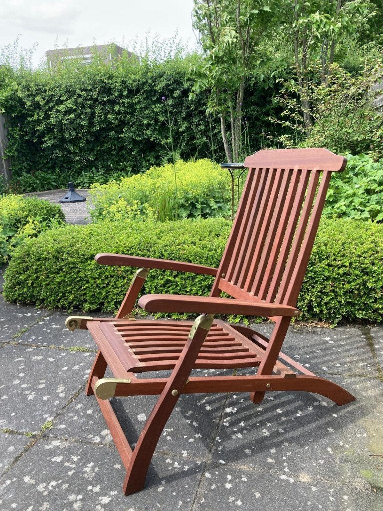 Deckchair, Ophalen, Zo goed als nieuw, Hout, Verstelbaar
