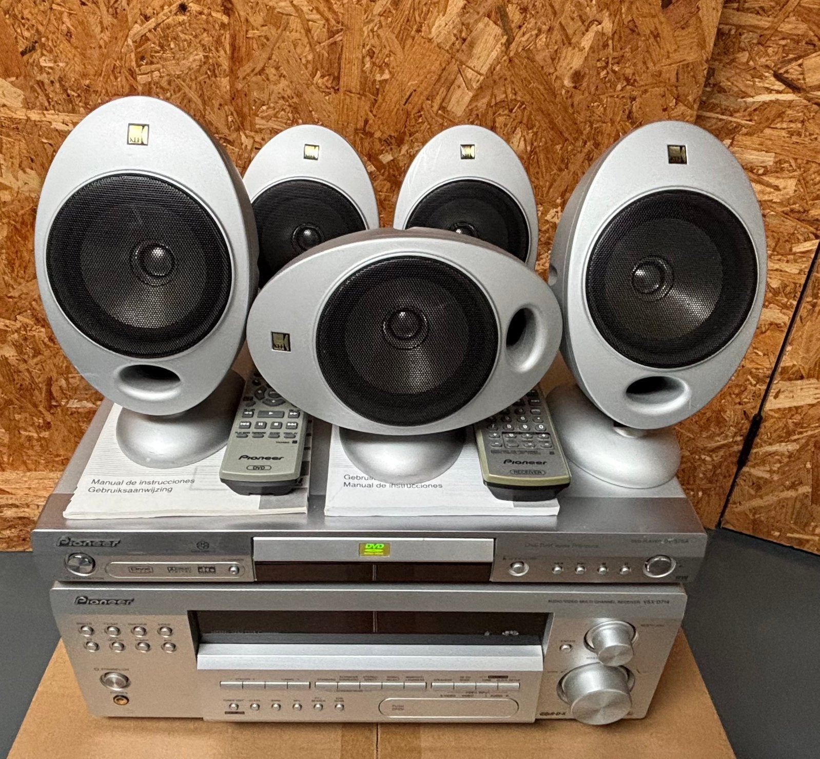 KEF 5.1 speakerset + Pioneer receiver en dvd-speler,, Ophalen, 70 watt of meer, Zo goed als nieuw, Pioneer