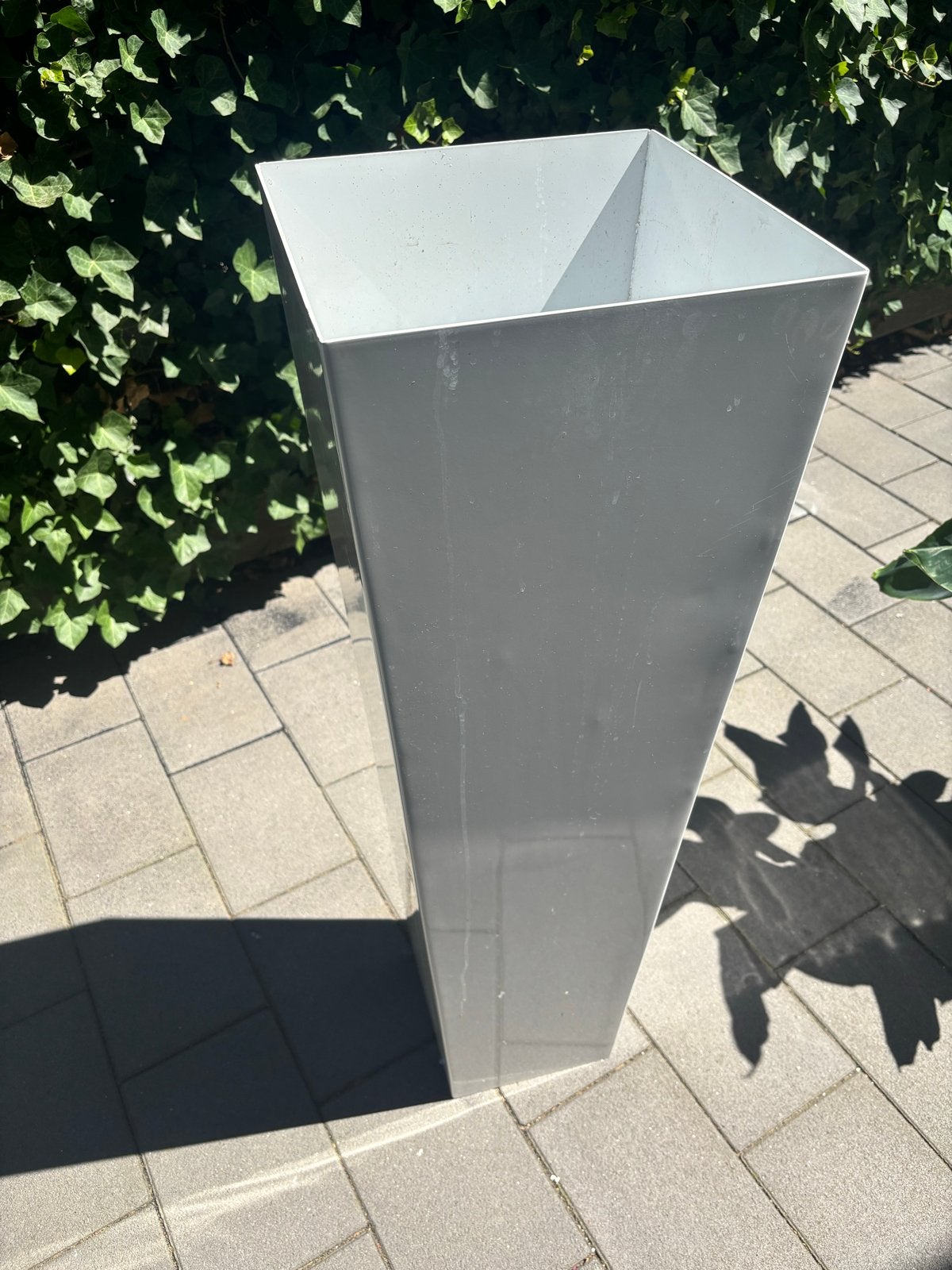 RVS plantenzuil wit, op maat met plant en binnenbak, Ophalen, Binnen, Minder dan 60 cm, Vierkant
