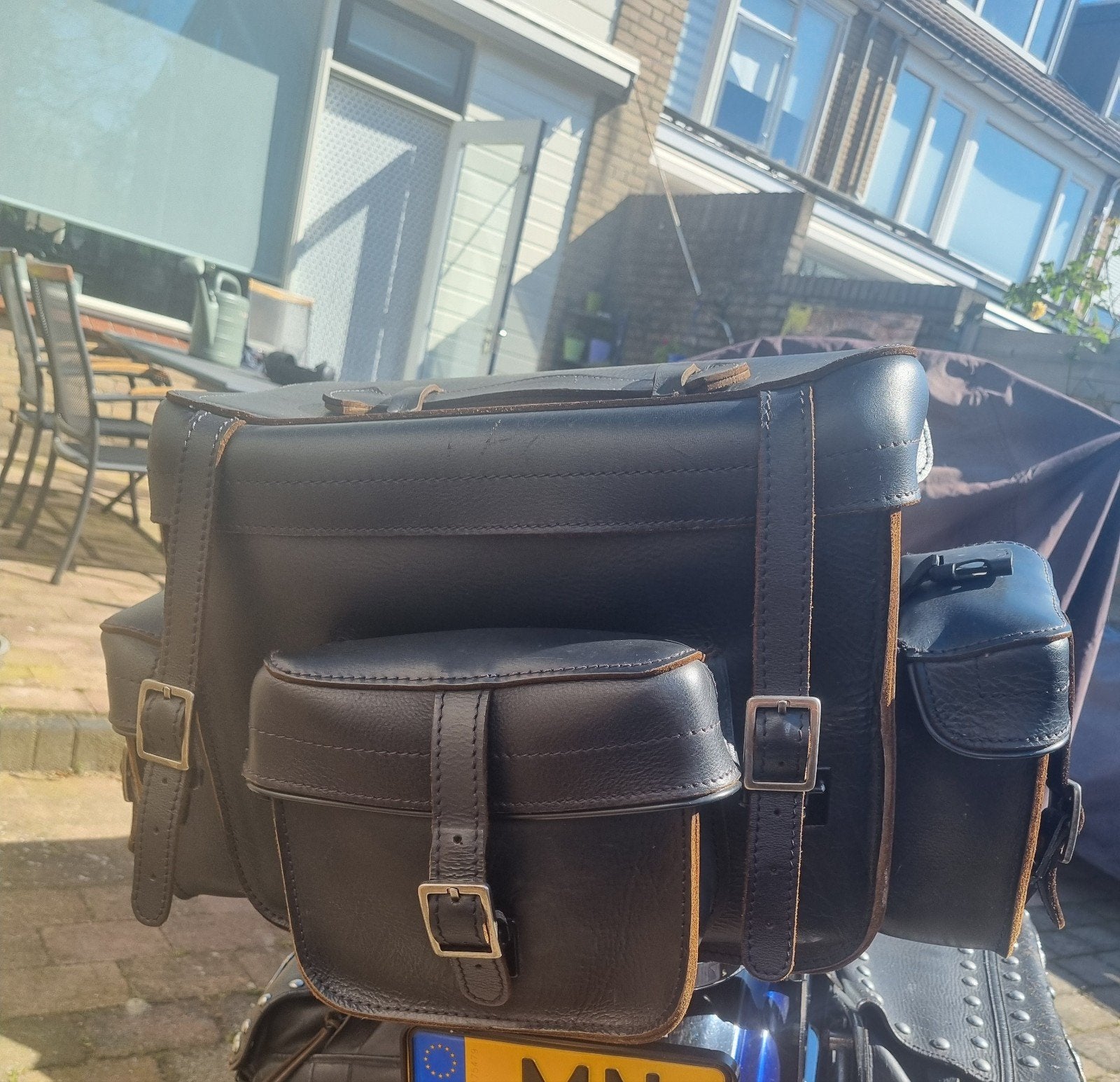 Stevige leren buddyseat tas, Motoren, Ophalen, Gebruikt